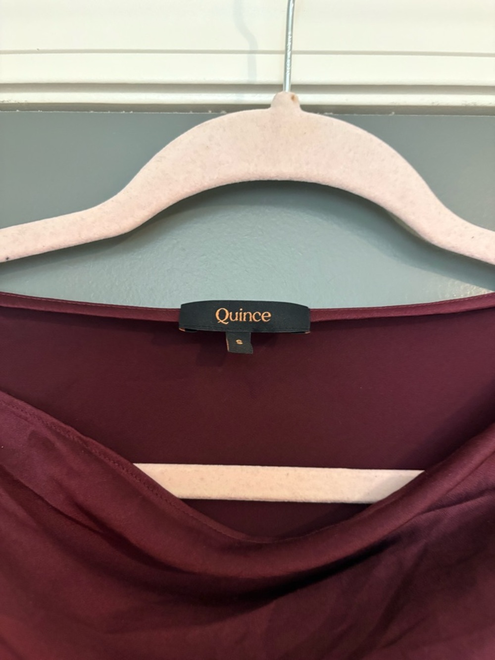 Quince 100% Washable Silk Long Sleeve Mini Dress Wine Red Size S - Picture 4 of 5